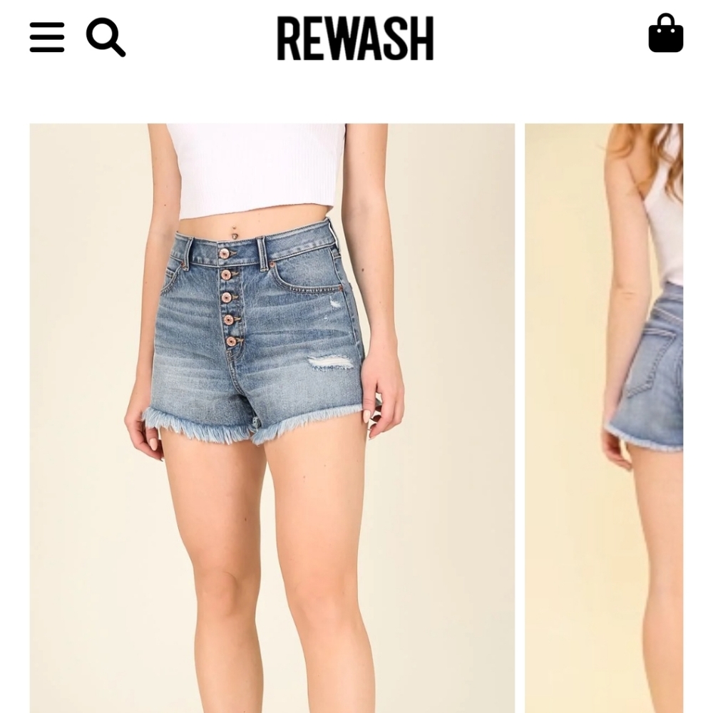 High waist denim shorts